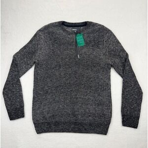 Commerce Alexis Stonewash Shaker Stitch Crewneck Sweater Black Mens XL NEW